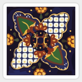 Ornamental floral classic mexican talavera tile Sticker